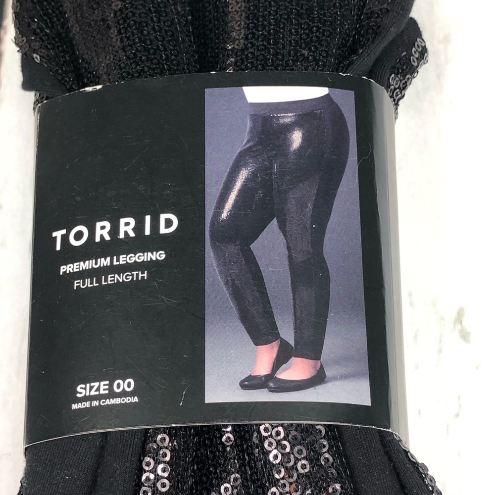 Torrid PLATINUM LEGGING - SEQUIN BLACK Sz00(M-10)